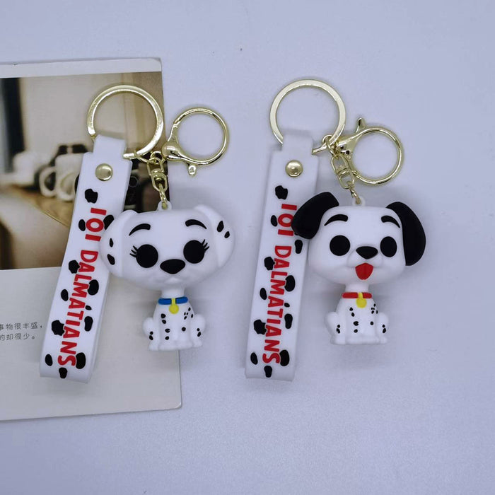 Wholesale Creative cartoon Dalmatian keychain pendant bag car keychain accessories gift