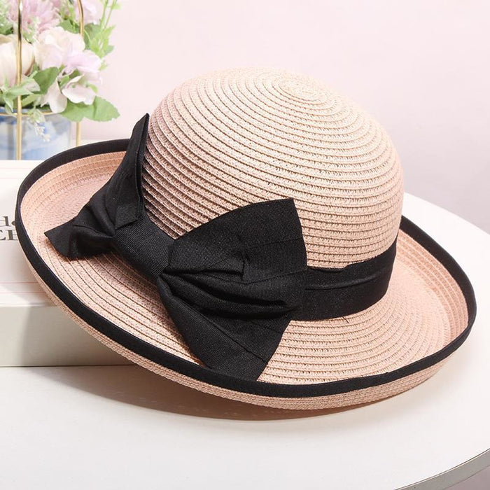 Wholesale Curled edge elegant bow fisherman hat for travel, sun protection and sunshade hat