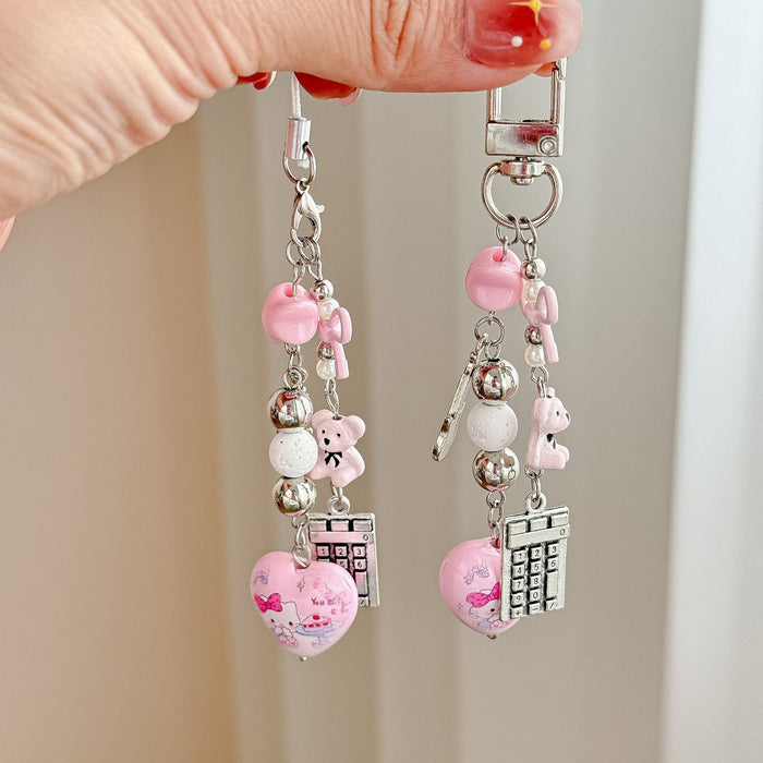 Wholesale Love Keychain Bag Pendant Cute Kt Girl Heart Mobile Phone Chain