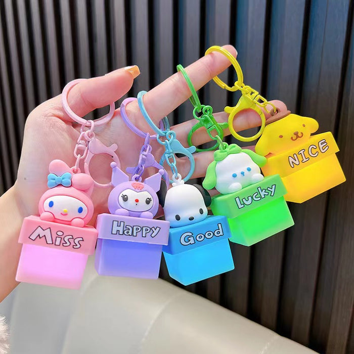 Wholesale Cartoon glowing doll keychain cute backpack car pendant