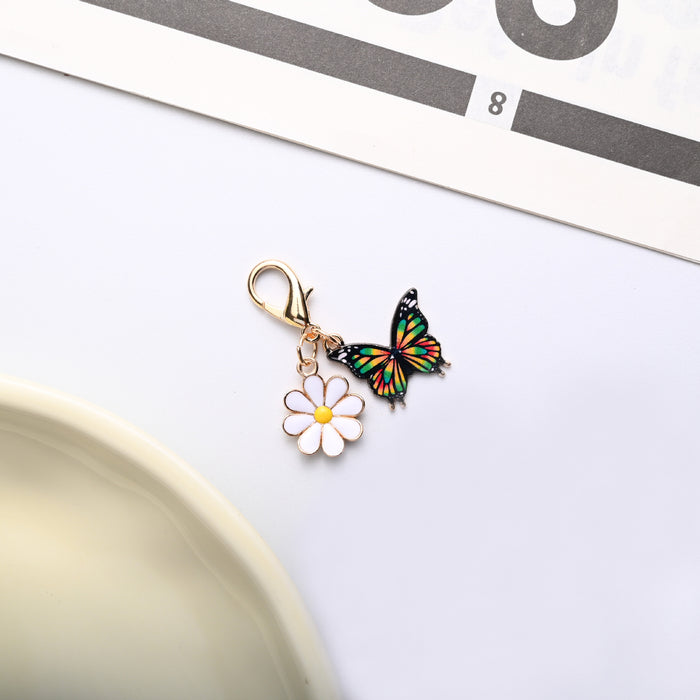 Wholesale Colorful enamel butterfly and  keychains