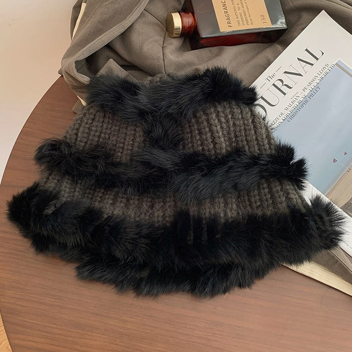 Wholesale Knitted fisherman ear protection, knitted warm woolen hat, plush hat