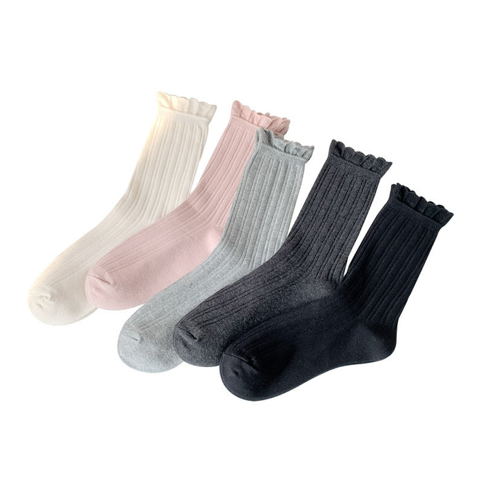 Wholesale Socks, lace, middle tube, loose mouth, pile of socks, cotton