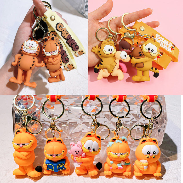 Wholesale Cartoon Cat Key Pendant Soft Rubber Anime Keychain Pendant