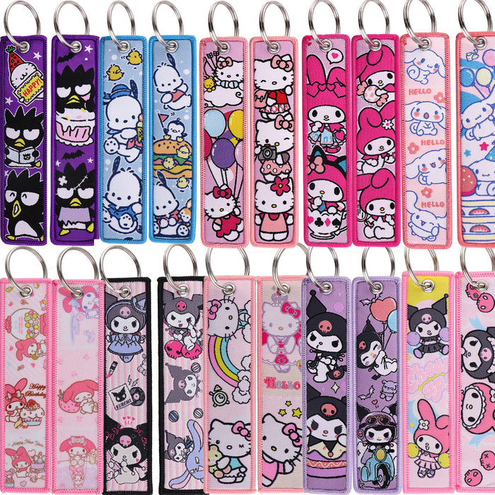 Wholesale Cartoon Cute Woven Label Lanyard Keychain JDC-KC-KKX010