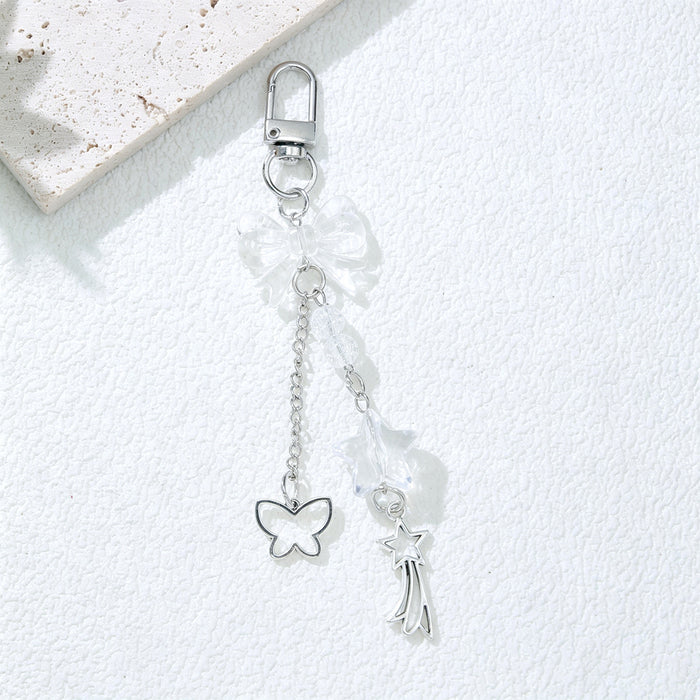 Wholesale Sweet Cool Style Acrylic Bow Star Pendant Keychain Fashion Accessory Gift for Women