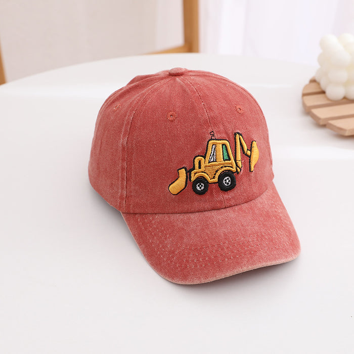 Wholesale Children' s retro excavator cartoon baseball cap