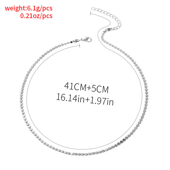 Wholesale Retro jewelry, simple geometric bead necklace, silver necklace