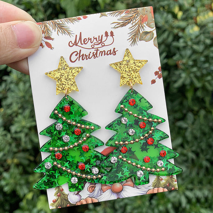 Wholesale Christmas Tree 2D Acrylic Gold Star Stud Earrings Trendy Fashion Accessory Great For Party Wear And Resale