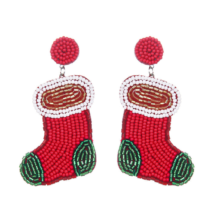 Wholesale Christmas Series Deer Boots Earrings