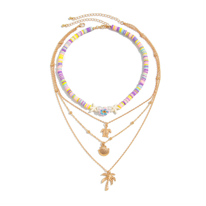 Wholesale Jewelry Fashion Ocean Style Soft Pottery Shell Pendant Necklace