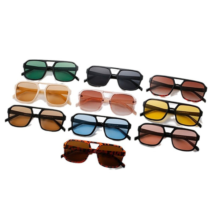 Wholesale Square Sunglasses Retro Large Frame Pilot Glasses Ocean Lens Sunglasses