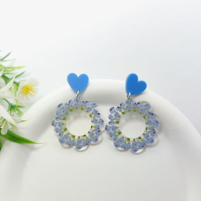 Wholesale Wreath Printed Acrylic Earrings JDC-ES-QiYu005