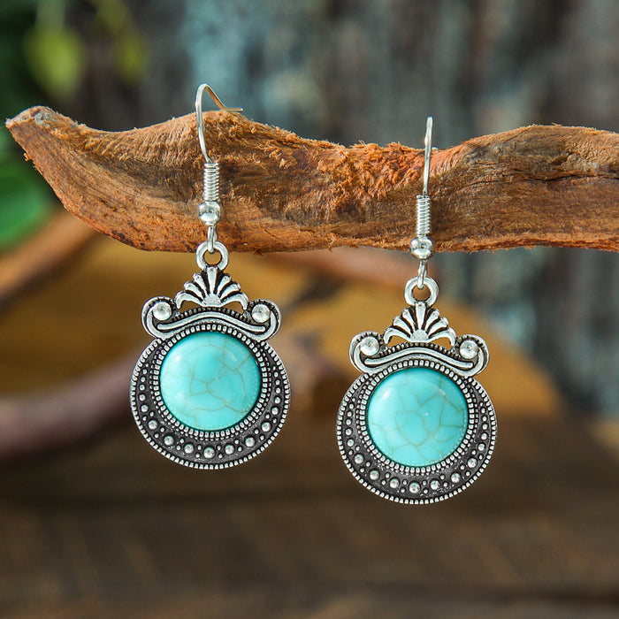 Wholesale 2pcs Bohemian Turquoise Retro Distinctive Earrings