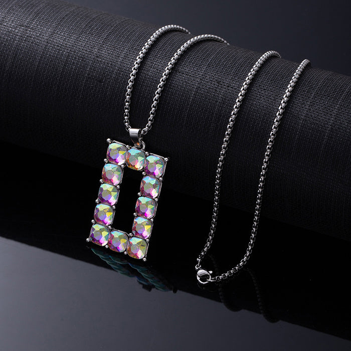 Wholesale Retro Western style natural turquoise necklace,  retro versatile titanium steel chain,  ethnic accessories