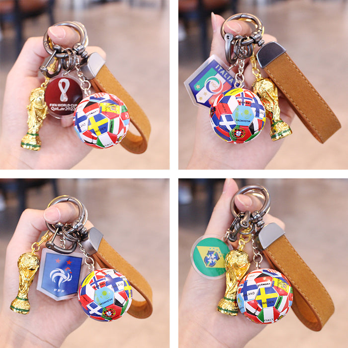 Wholesale Football Acrylic Car Keychain Pendant Gift for Fans