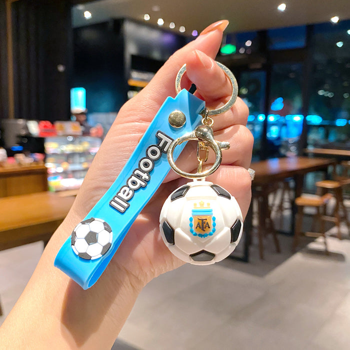 Wholesale Metal Soccer Star Cartoon Keychain Decorative Car Key Accessory MOQ≥2