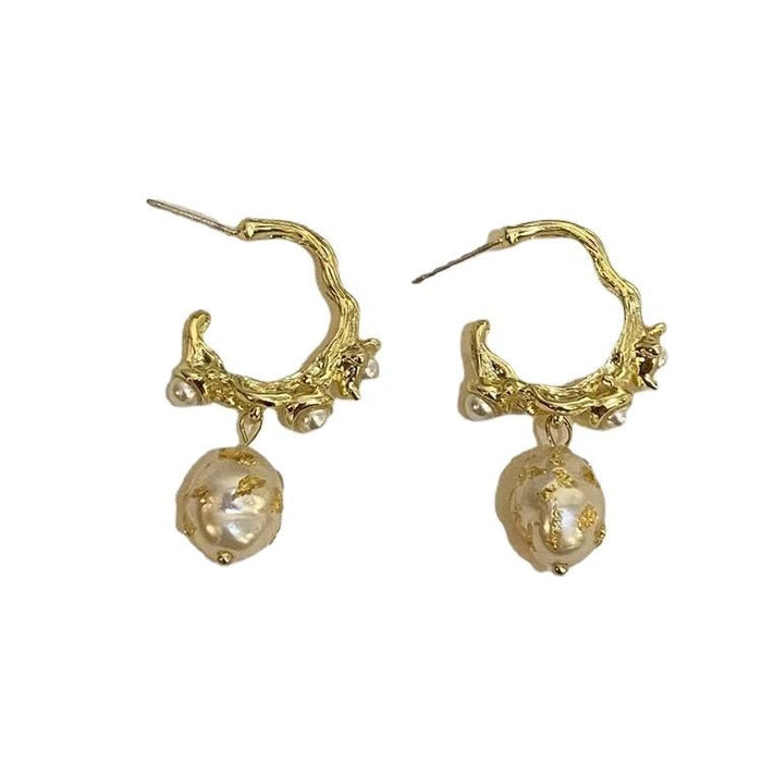 Wholesale Imitation Pearl C- shaped Earrings Light Luxury Niche Design Fairy Elegant Earrings