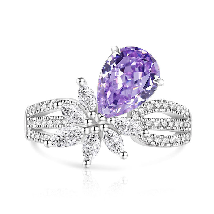Wholesale Geometric Ice Flower Cut Ring  Real Gold Electroplated Fashion Jewelry Accessory for Boutique Resale