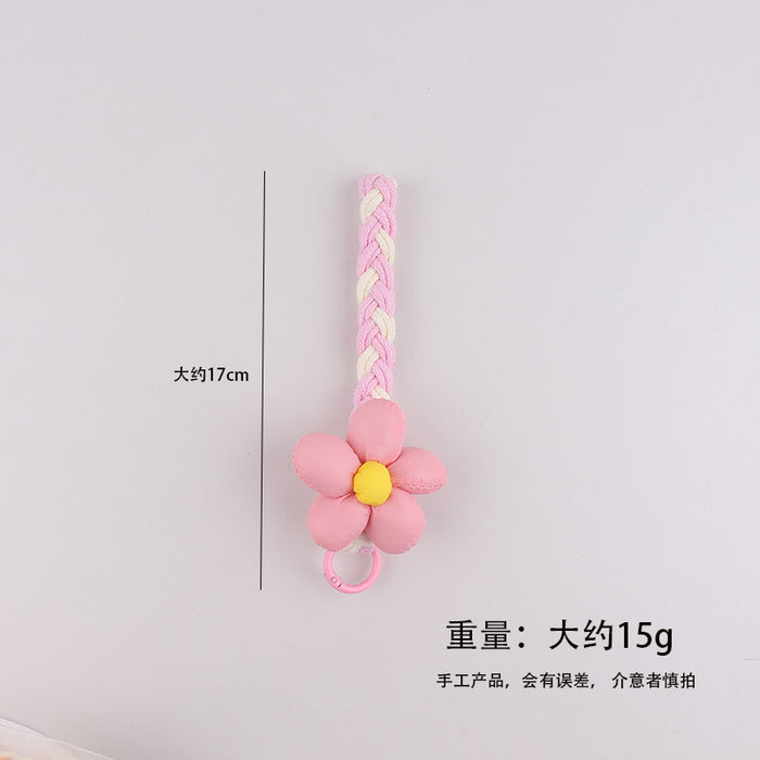 Wholesale Sweet flower mobile phone lanyard,  neck rope,  crossbody strap,  woven keychain