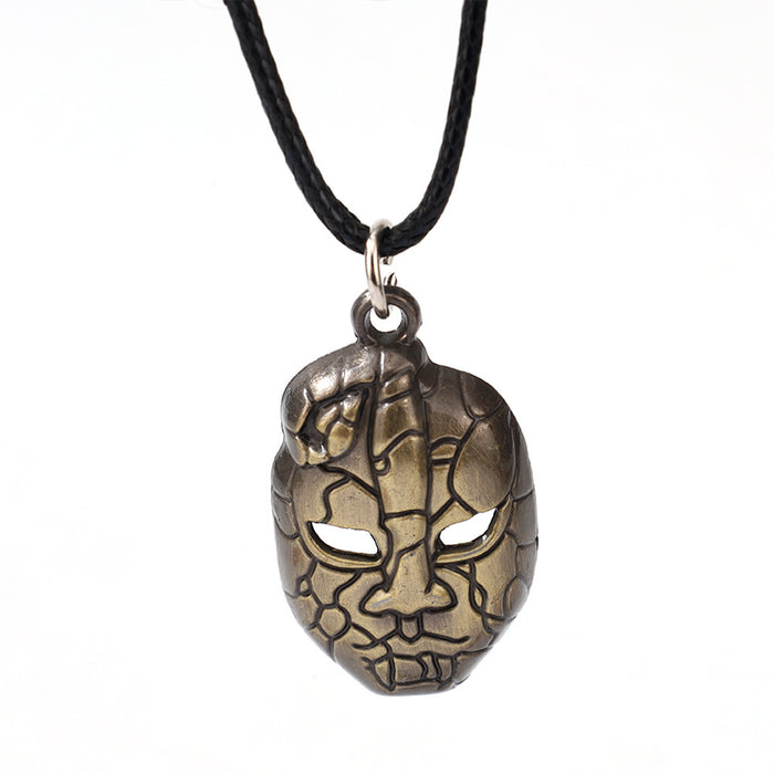 Wholesale Zinc alloy Kazi stone demon face necklace and pentagram keychain