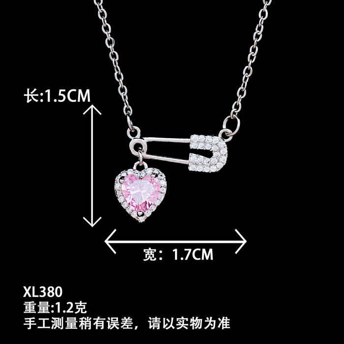 Wholesale Trendy Love Pin Necklace Titanium Steel Real Gold Plating Fashion Accessory