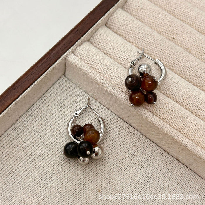 Wholesale Natural stone earrings for women, niche high-end earrings, light luxury earrings, ear rings, ear buckles, accessories