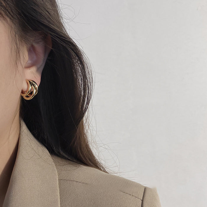 Wholesale Ear Clip Women's No Ear Holes Elegant Circle Earrings Hoop Earrings