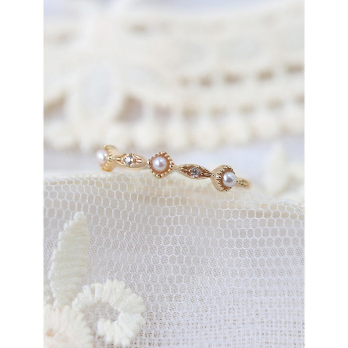 Wholesale Pearl ring, light luxury ring