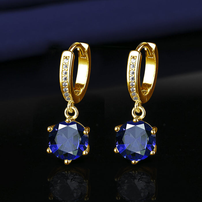 Wholesale Platinum Gold Tassel Earrings Six-Prong Imitation Moissanite Two Carat for Women Everyday Fashion Accessory