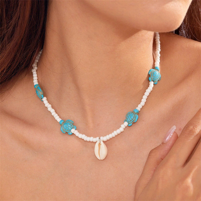 Wholesale Natural Shell Necklace Women Beaded Light Luxury Necklace Bohemian Niche Design