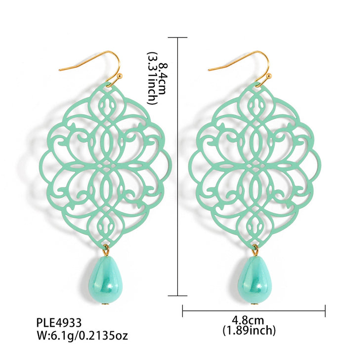 Wholesale Hollow out pendant made of iron sheet, spray painted acrylic pendant, earrings for girls, earrings