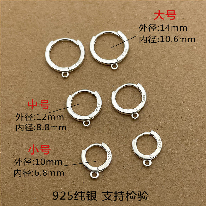 Wholesale Pure silver earring accessories, ear buckles, DIY handmade earrings with loops, semi-finished earrings, pendants
