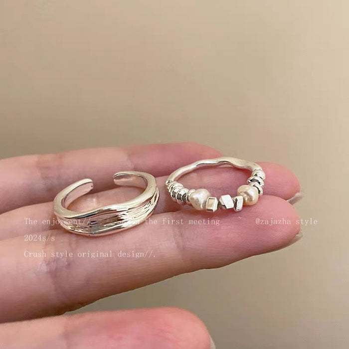 Wholesale Pearl ring, female niche design, light luxury, high-end feeling, index finger ring, cold and stylish hand
