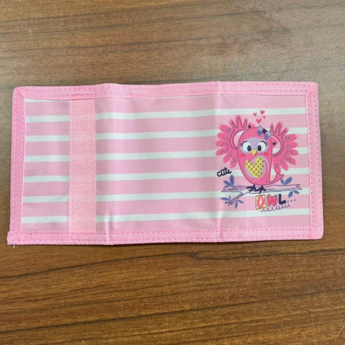 Wholesale Anime Cartoon Owl Print Canvas Wallet for Girls Cute Coin Purse and Card Holder MOQ≥3