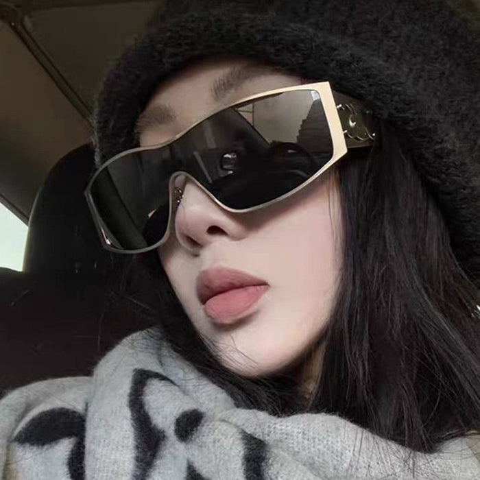 Wholesale Large frame connected sunglasses, high-end photography sunglasses, UV resistant and sunshade sunglasses