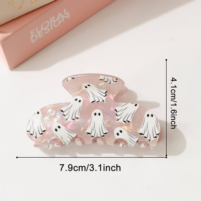 Wholesale Ghost Hair Claw Clip Iridescent Shell Pattern Cartoon Shark Clip For Women PVC Fashion Accessory Gift Resale