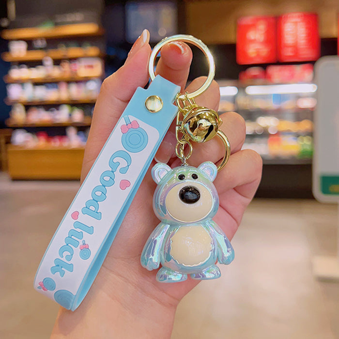 Wholesale Electroplating Creative Cartoon Cute Bear Acrylic Keychain JDC-KC-YD088