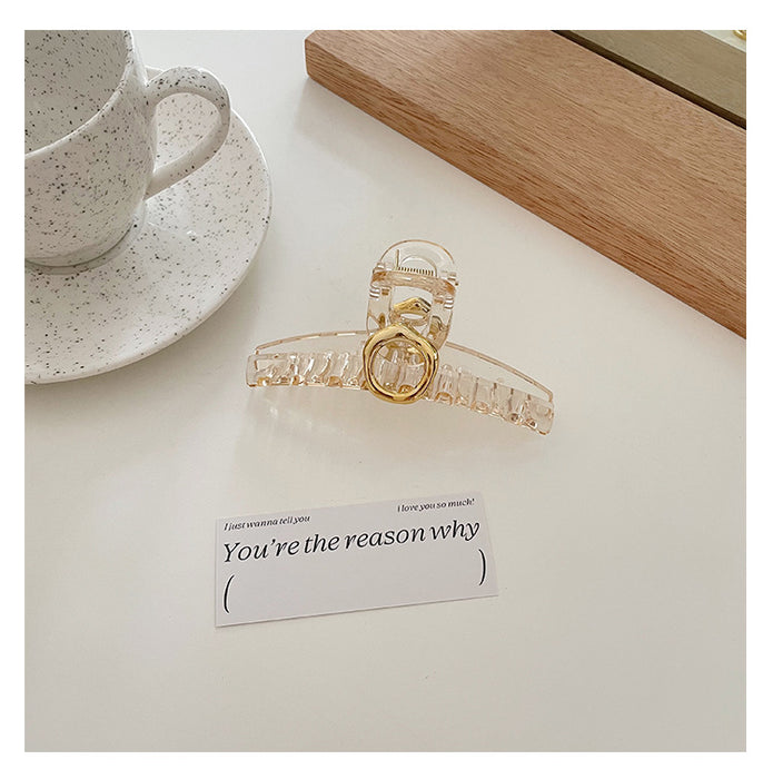 Wholesale Cross ribbon back head clip fresh temperament shark clip geometric circle updo hair clip