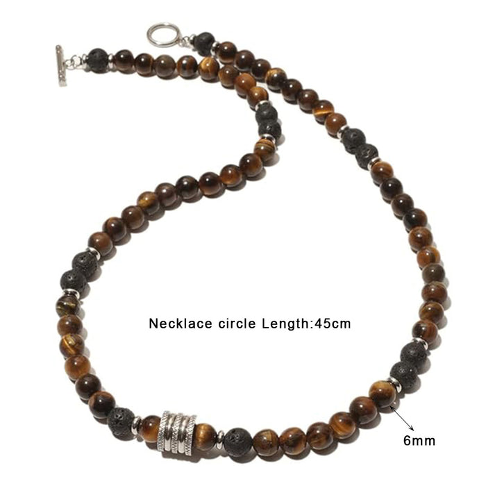 Wholesale 6mm stone bead necklace with OT clasp beaded jewelry  collarbone chain