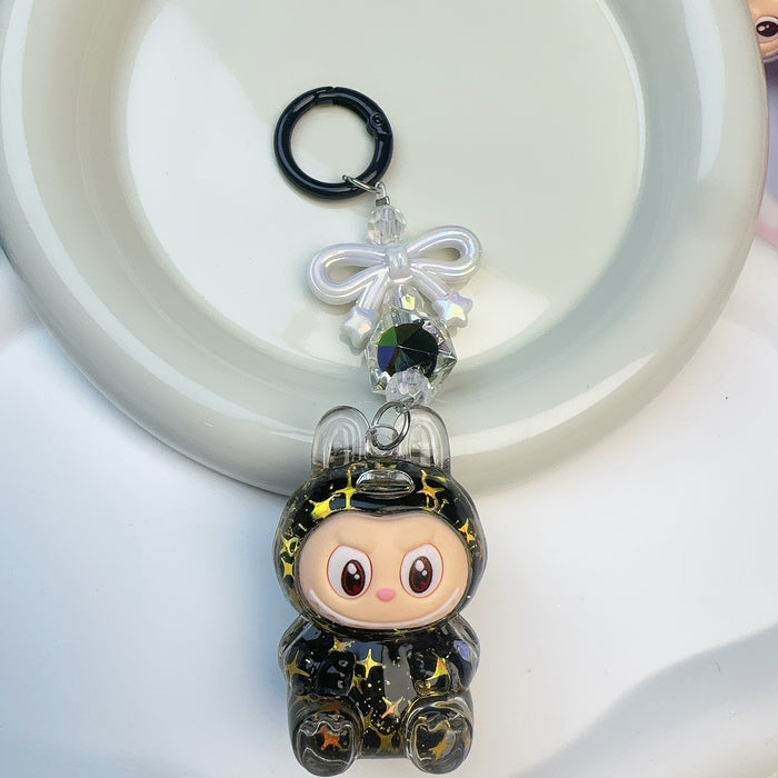 Wholesale Acrylic Cloth Quicksand Keychain Luminous Flash Cute Doll Bag Pendant Gift Keychain