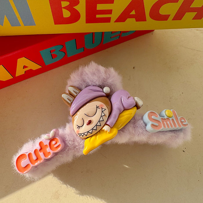 Wholesale Clip hair accessories grabbing clip cute plush hair clip female back of the head hair shark clip