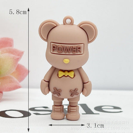 Wholesale Bear Key Chain Doll Pendant Collar Bear Key Chain Pendant Little Bear Key Chain Doll Pendant Cream Glue