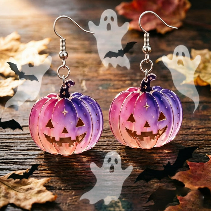 Wholesale Acrylic Pumpkin Head Earrings Retro Festival Jewelry Accessory MOQ≥2