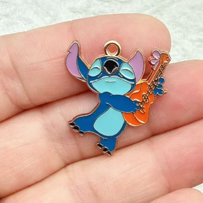 Wholesale 10pcs Cartoon Couple DIY Jewelry Accessories Alloy Enamel Pendant Keychain Earrings