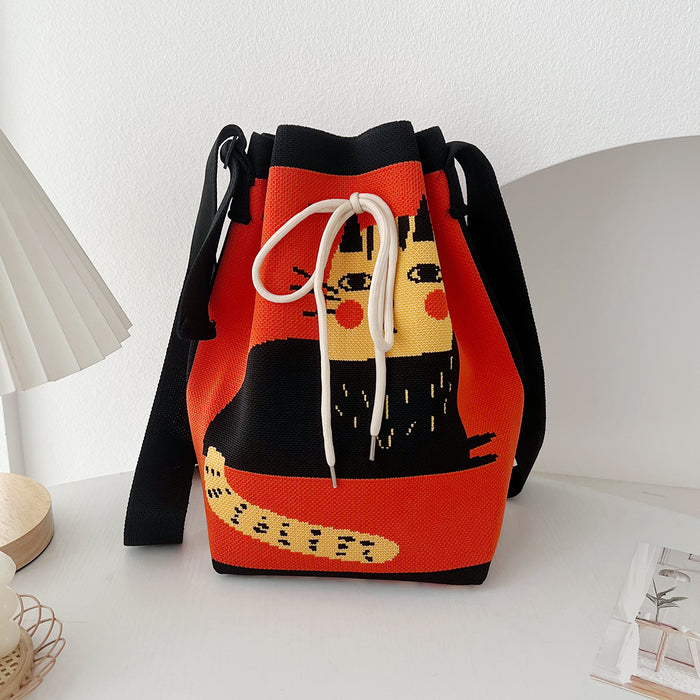 Wholesale Bag for girls, fashionable large capacity woven bag, new casual shoulder crossbody bag