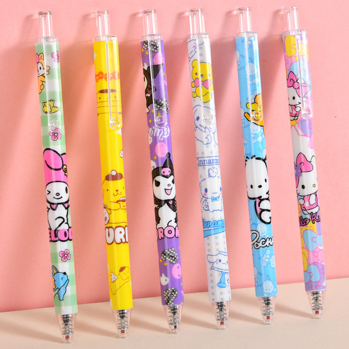 Wholesale 48pcs Cute family plastic hook click pen cartoon display box neutral pen high value shape signature pen