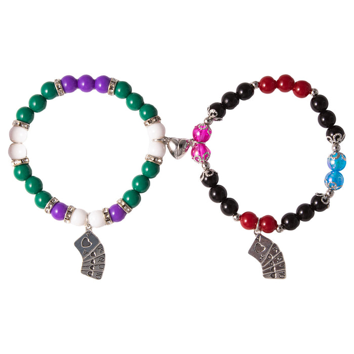 Wholesale  Couple Bracelet Red and Black Beaded Bracelet  Pendant Holiday Gift