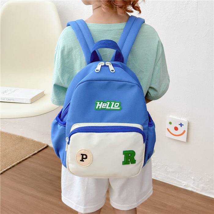 Wholesale Letter Contrast Nylon Children's Backpack JDC-BP-YuanDuo083