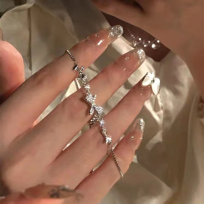 Wholesale Zircon bow temperament, adjustable drawstring, light luxury, niche, exquisite and versatile bracelet